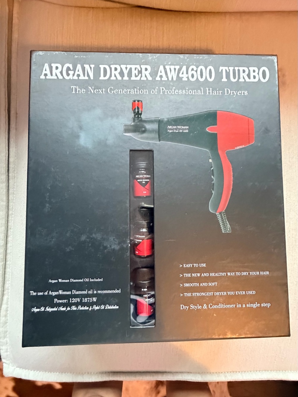 ARGAN DRYER AW4600 TURBO Hair Dryer - Black & Red